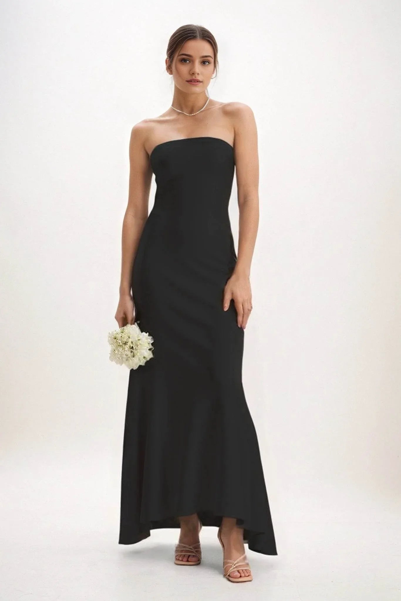 Sheath-Column Midi Luxe Satin Dress CB0829CS - COCOMELODY